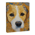 Gustav Klimt Style Dog with Blue and Gold Patterns Canvas Print Gallery Image 3