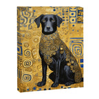 Gustav Klimt Style Dog with Blue and Gold Patterns Canvas Print Gallery Image 8