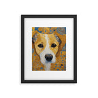 Gustav Klimt Style Dog with Blue and Gold Patterns Framed Art Print Gallery Image 6