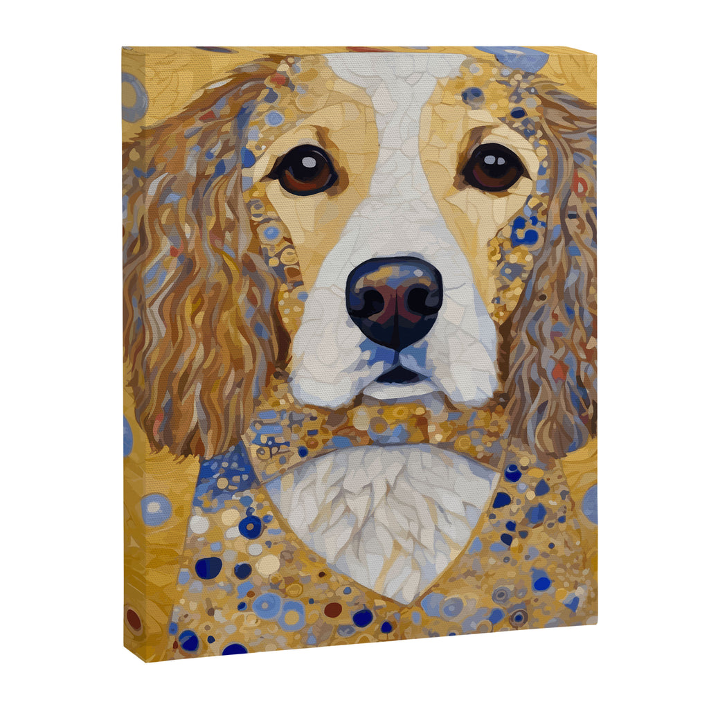 Gustav Klimt Style Dog with Colorful Patterns Canvas Print Gallery Image 8