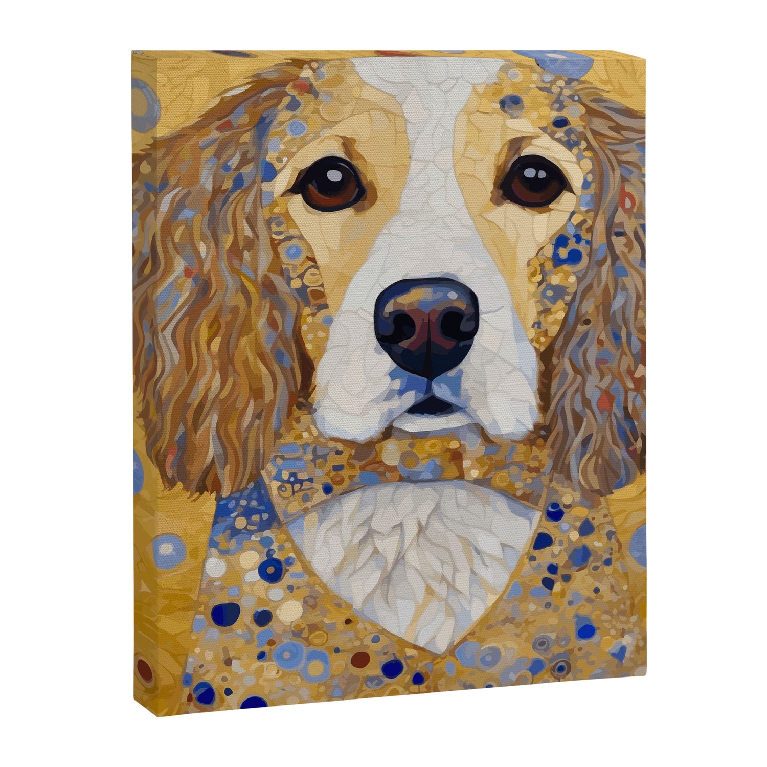 Gustav Klimt Style Dog with Colorful Patterns Canvas Print Gallery Image 3