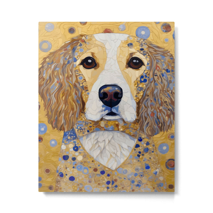 Gustav Klimt Style Dog with Colorful Patterns Metal Print Gallery Image 1