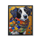 Gustav Klimt Style Dog with Colorful Scarf Framed Canvas Print Gallery Image 3