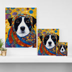 Gustav Klimt Style Dog with Colorful Scarf Canvas Print Gallery Image 3