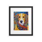 Gustav Klimt Style Dog with Colorful Scarf Framed Art Print Gallery Image 6