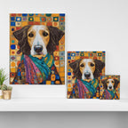 Gustav Klimt Style Dog with Colorful Scarf Canvas Print Gallery Image 3