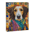 Gustav Klimt Style Dog with Colorful Scarf Canvas Print Gallery Image 3