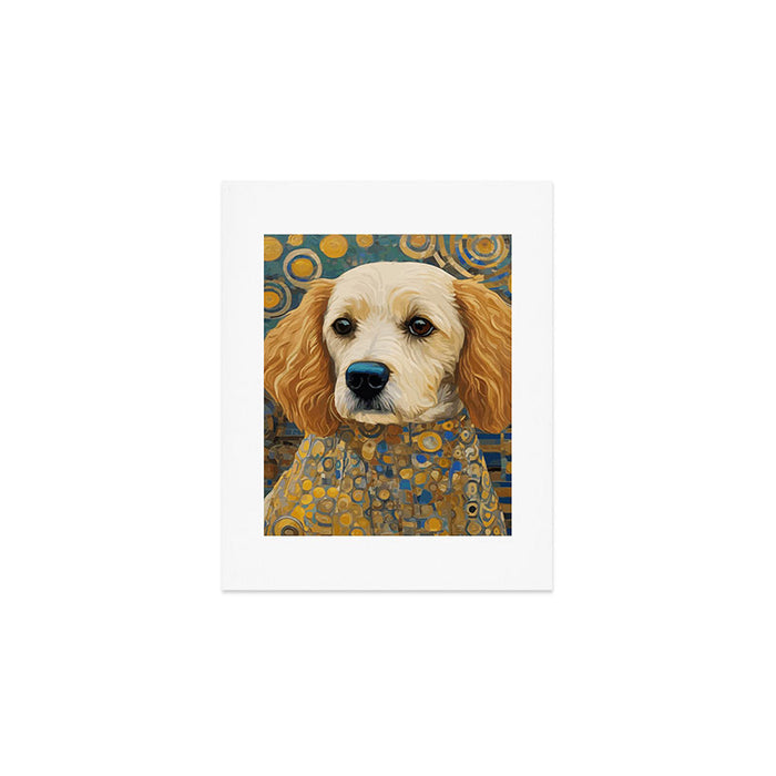 Gustav Klimt Style Dog with Geometric Patterns Art Print Gallery Image 1