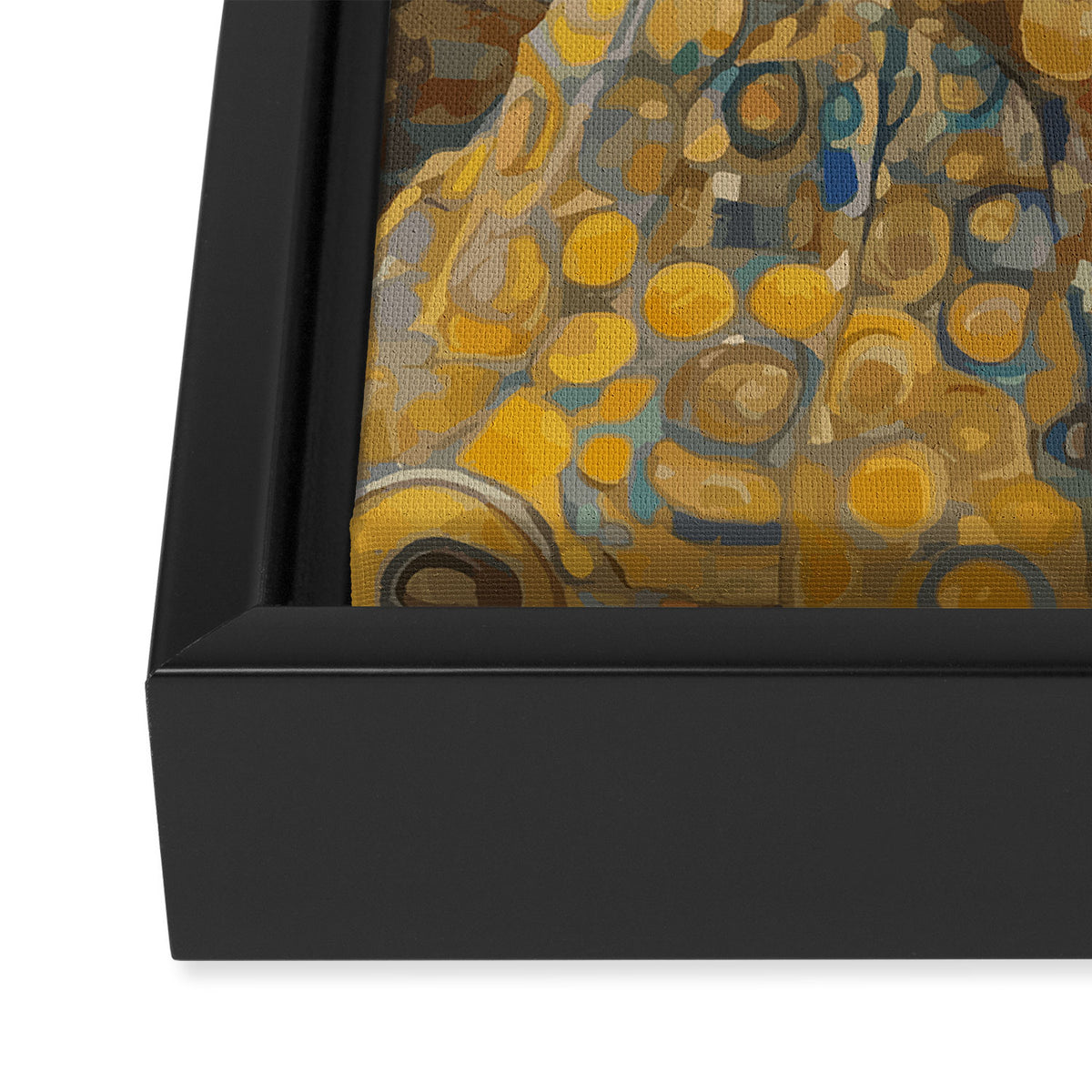 Gustav Klimt Style Dog with Geometric Patterns Framed Canvas Print Gallery Image 3