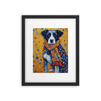 Gustav Klimt Style Dog with Red Scarf Framed Art Print Gallery Image 6