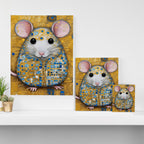 Gustav Klimt Style Mouse with Pink Ears Canvas Print Gallery Image 3