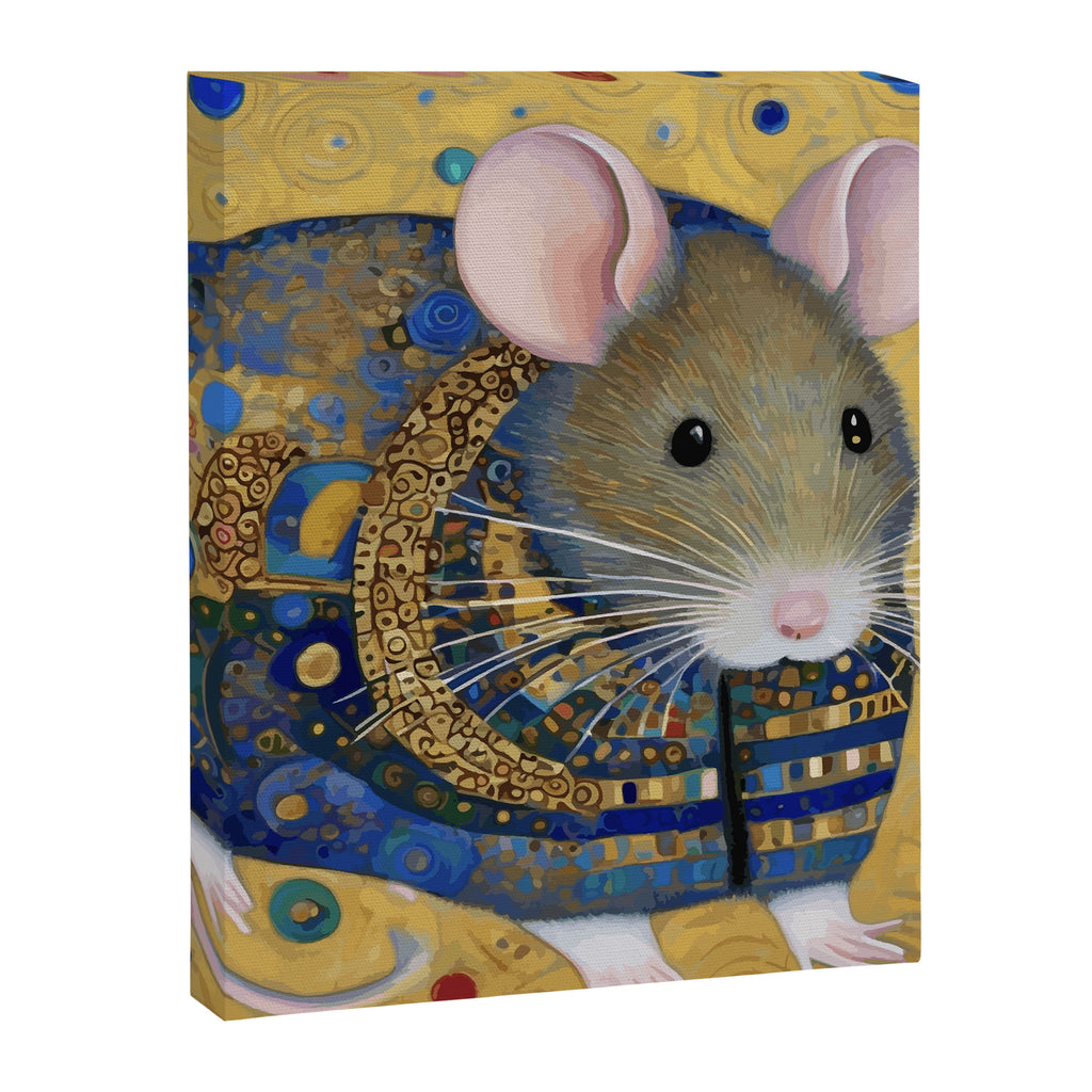 Gustav Klimt Style Mouse with Pink Ears Canvas Print Gallery Image 8