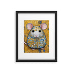 Gustav Klimt Style Mouse with Pink Ears Framed Art Print Gallery Image 6