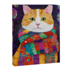 Gustav Klimt Style Painting of Tabby Cat with Green Eyes Canvas Print Gallery Image 3