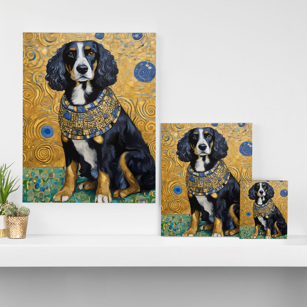 Gustav Klimt Style Portrait of Seated Dog Canvas Print Gallery Image 3