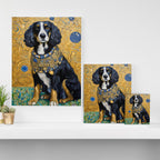 Gustav Klimt Style Portrait of Seated Dog Canvas Print Gallery Image 3