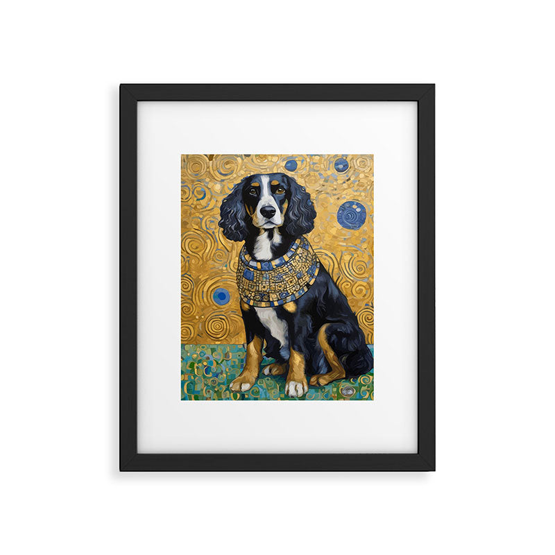 Gustav Klimt Style Portrait of Seated Dog Framed Art Print Gallery Image 6