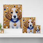 Gustav Klimt Style Puppy Dog with Blue Collar Canvas Print Gallery Image 3