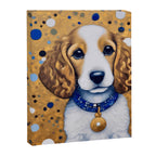 Gustav Klimt Style Puppy Dog with Blue Collar Canvas Print Gallery Image 8