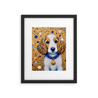 Gustav Klimt Style Puppy Dog with Blue Collar Framed Art Print Gallery Image 6