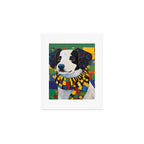 Gustav Klimt Style Puppy Dog with Colorful Scarf Art Print Gallery Image 1