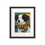 Gustav Klimt Style Puppy Dog with Colorful Scarf Framed Art Print Gallery Image 6