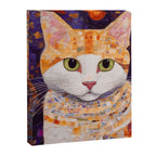 Gustav Klimt Style Tabby Cat Kitten with Green Eyes in a Starry Night Canvas Print Gallery Image 8