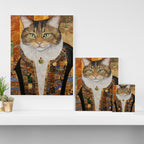 Gustav Klimt Style Tabby Cat with Diplomatic Immunity Canvas Print Gallery Image 3
