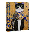 Gustav Klimt Style Tuxedo Cat with Geometric Patterns Canvas Print Gallery Image 8