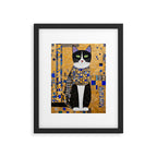 Gustav Klimt Style Tuxedo Cat with Geometric Patterns Framed Art Print Gallery Image 6