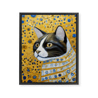 Gustav Klimt Style Tuxedo Cat with Striped Coat Framed Canvas Print Gallery Image 8
