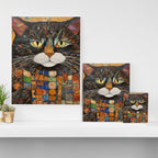 Gustav Klimt Style Warrior Cat with Colorful Medals Canvas Print Gallery Image 3