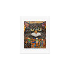 Gustav Klimt Style Warrior Cat with Colorful Medals Art Print Gallery Image 1
