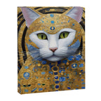 Gustav Klimt Style White Cat with Beautiful Costume Canvas Print Gallery Image 8
