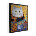 Gustav Klimt White Cat with Beautiful Clothes Framed Canvas Print Gallery Image 2
