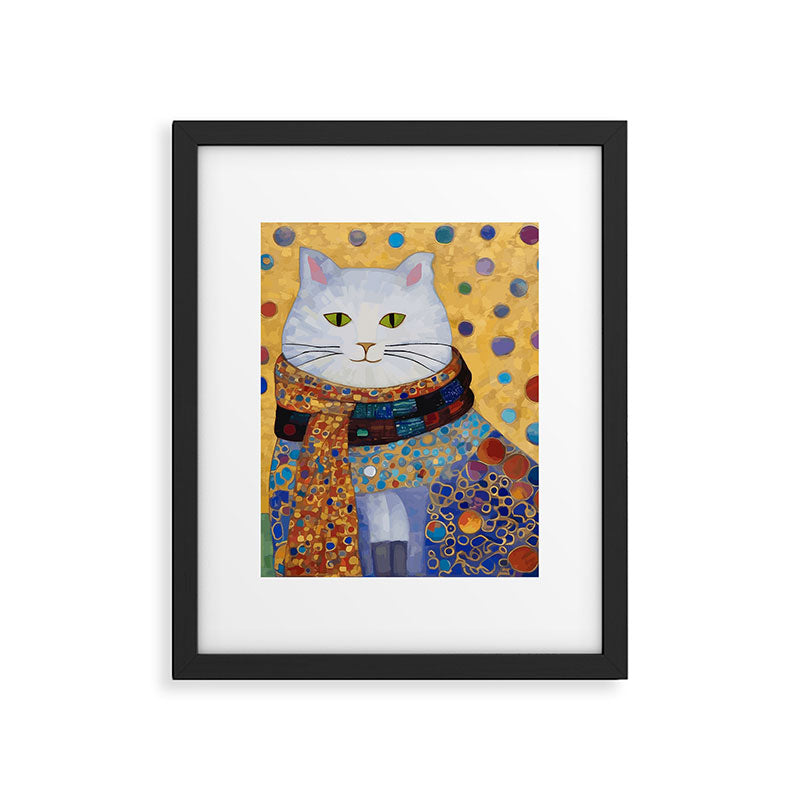 Gustav Klimt White Cat with Beautiful Clothes Framed Art Print Gallery Image 6