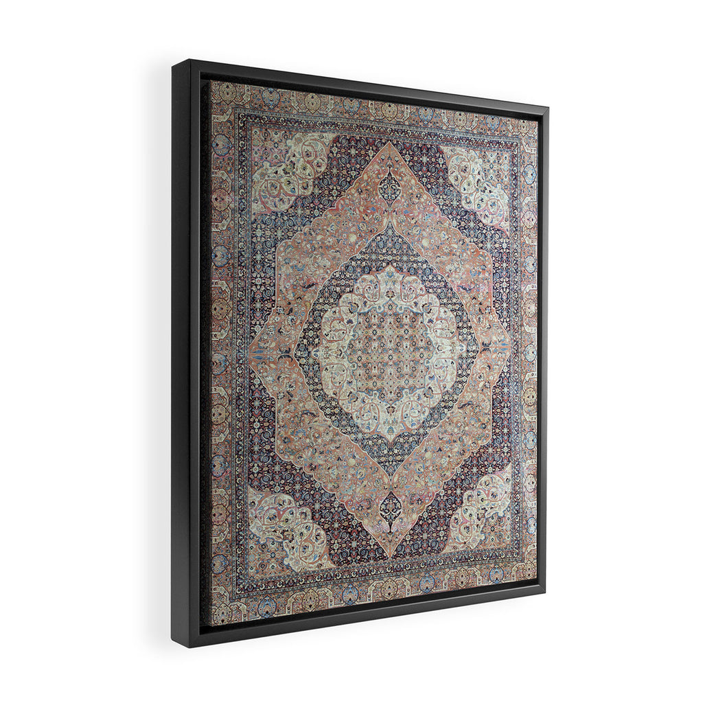 Haj Jalili Tabriz Persian Rug Print Framed Canvas Print Gallery Image 2