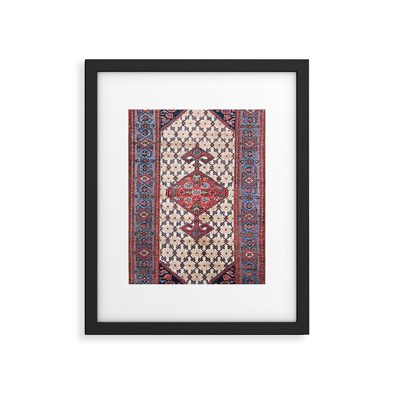 Hamadan  Antique Persian Rug Print Framed Art Print Gallery Image 5