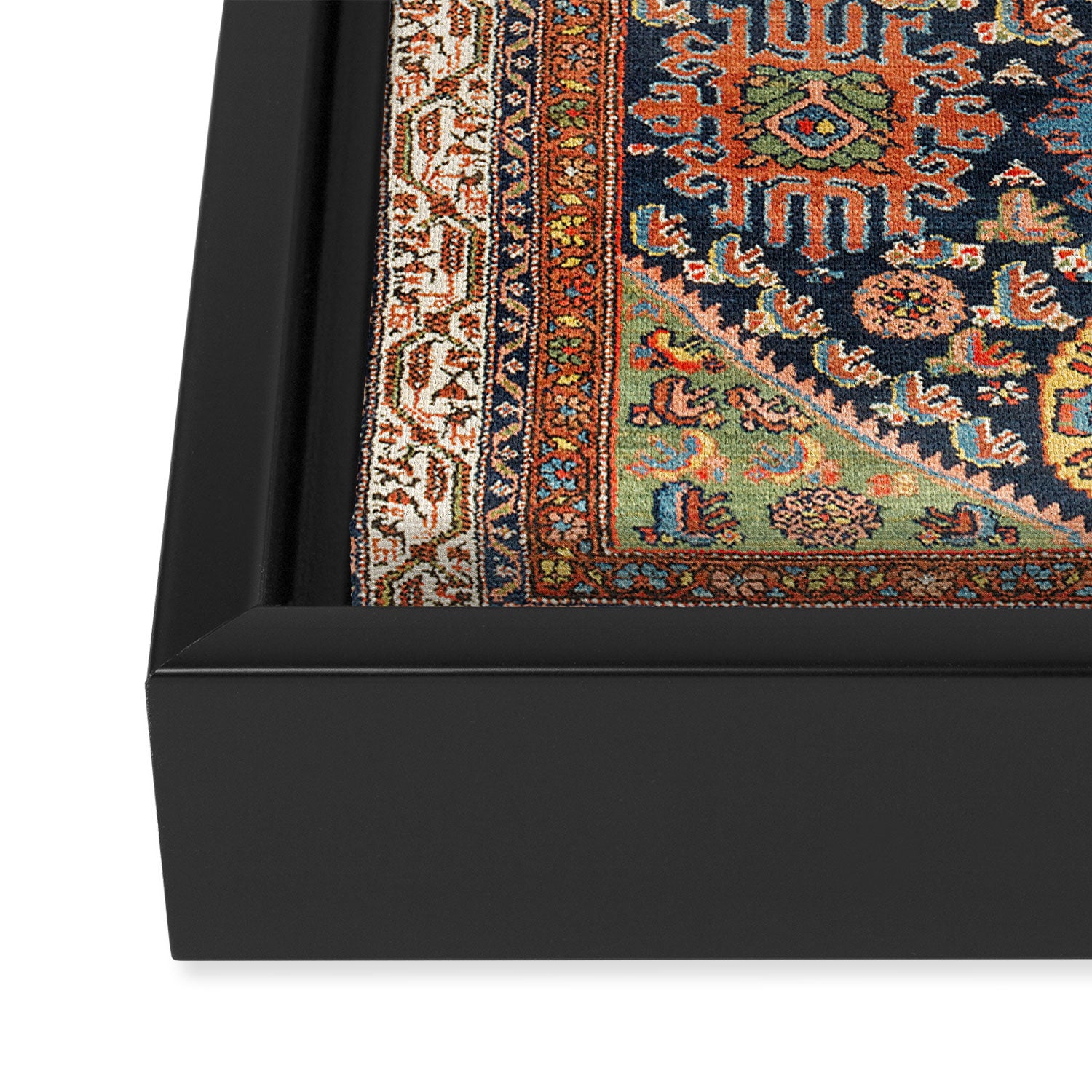 Hamadan  Antique West Persian Rug Print Framed Canvas Print Gallery Image 3