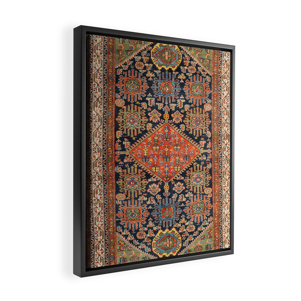Hamadan  Antique West Persian Rug Print Framed Canvas Print Gallery Image 2