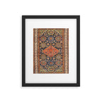 Hamadan  Antique West Persian Rug Print Framed Art Print Gallery Image 5