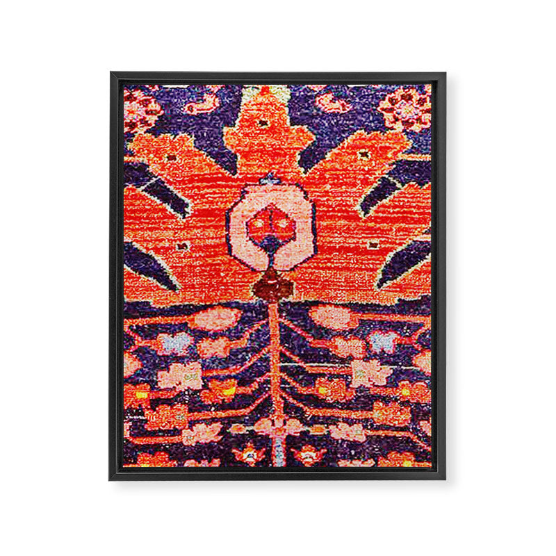 Hamadan Vintage Persian Tribal Rug Print Framed Canvas Print Gallery Image 3