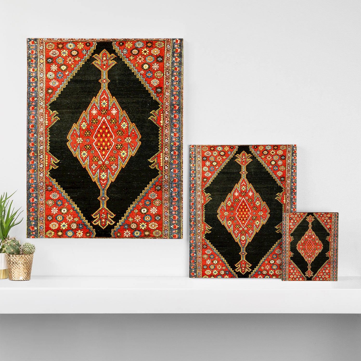 Hamedan Antique Persian Rug Print Canvas Print Gallery Image 3
