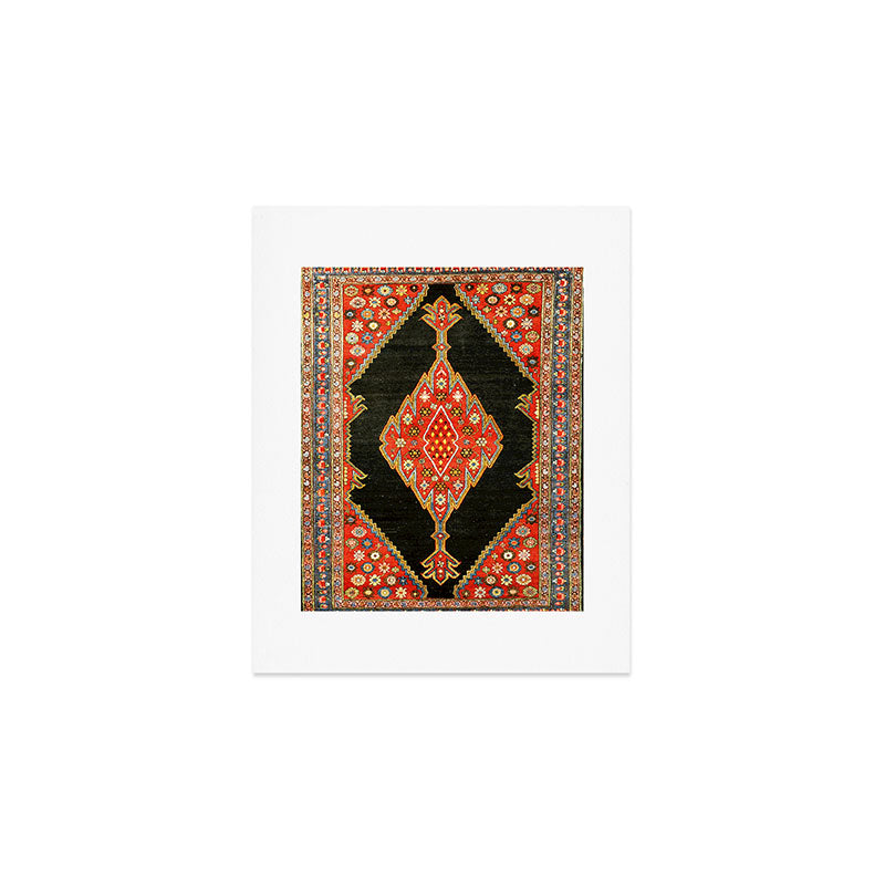 Hamedan Antique Persian Rug Print Art Print Gallery Image 1