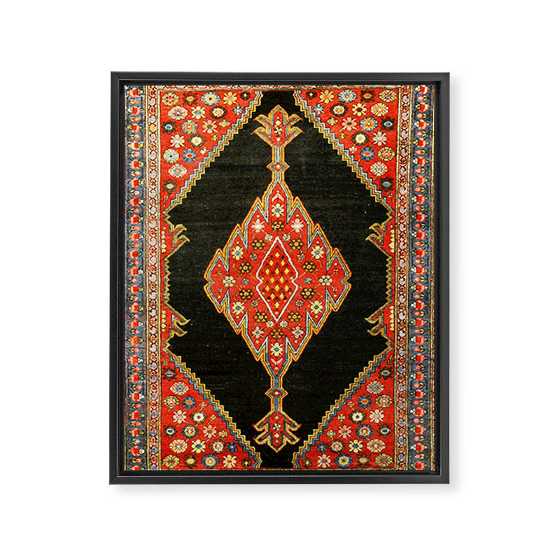 Hamedan Antique Persian Rug Print Framed Canvas Print Gallery Image 3
