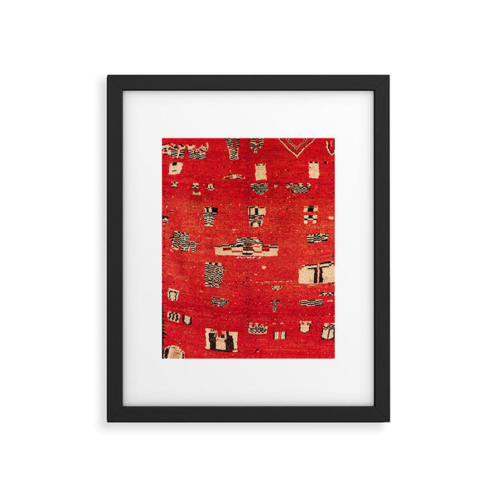 Haouz  Antique Morocco North African Pile Rug Framed Art Print Gallery Image 1