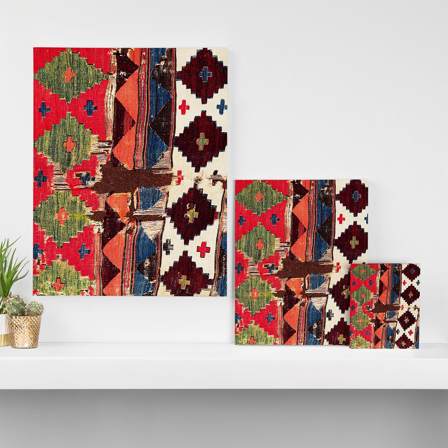Haymana  Antique Ankara Turkish Kilim Fragment Print Canvas Print Gallery Image 3