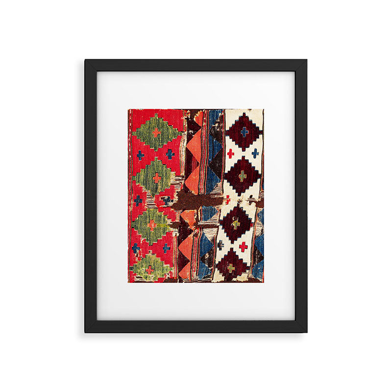 Haymana  Antique Ankara Turkish Kilim Fragment Print Framed Art Print Gallery Image 4