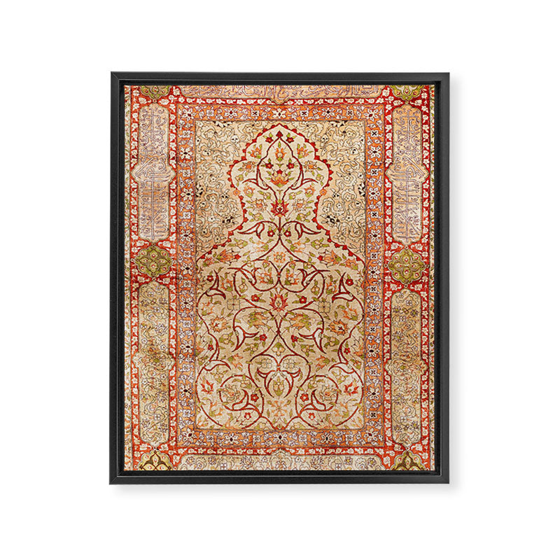 Hereke Northwest Anatolian Silk Rug Print Framed Canvas Print Gallery Image 3