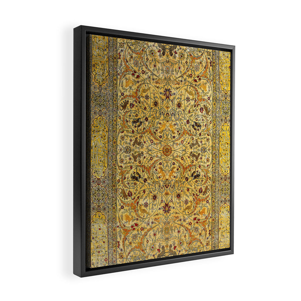 Hereke Northwest Anatolian Silk Rug Print Framed Canvas Print Gallery Image 2